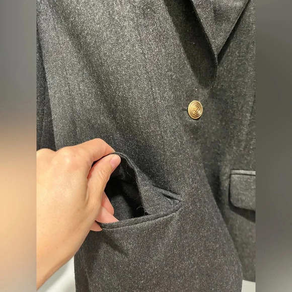 Giorgio SantAngelo 100% wool vintage blazer one button closure shoulder pads 8 - Picture 6 of 10